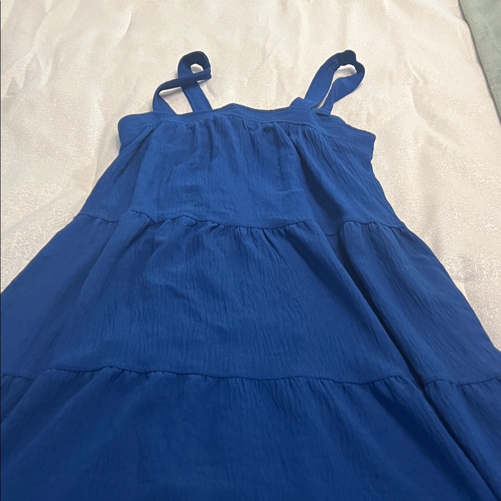 Max Studio Vibrant Blue Tiered Kids Dress